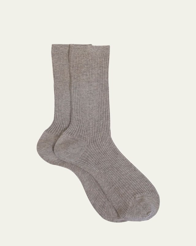 Ribbed Organic Cotton Crew Socks